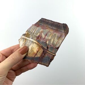 Raw Red/Cream Marble Mexican Fire Mountain Rhyolite Agate Crystal Slab - Medium